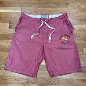 Vintage Y2K Abercrombie & Fitch Baggy Cargo Shorts Mens Medium Salmon Preppy